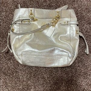 EUC Gold Coach Shoulder Purse